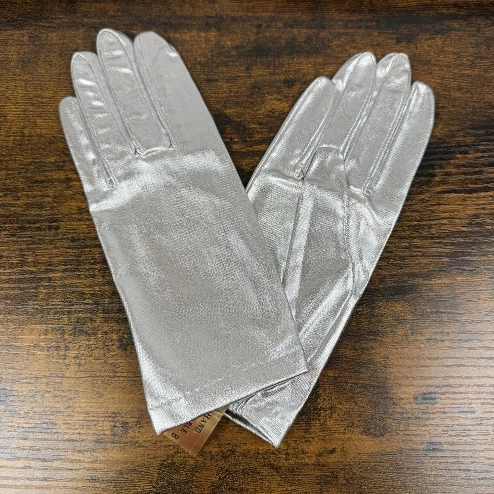 New Vintage Stetson 1960's Silver Dress Gloves Size 8 Original‎ Paperwork